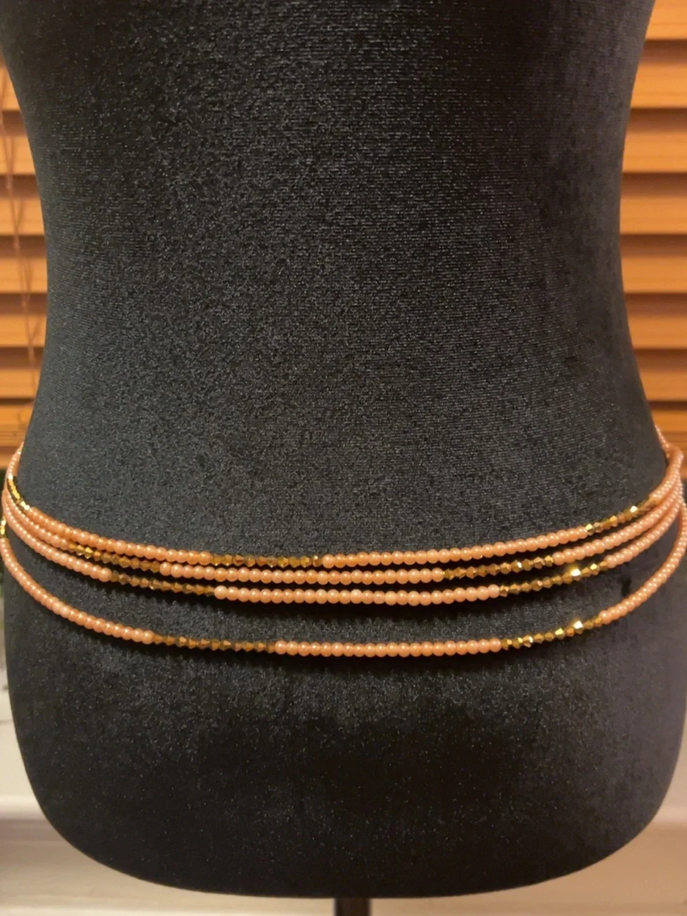Beige Gold Layer Waist Beads | Handmade Boho Beach Body Chain